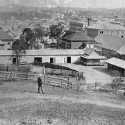 City skyline including Lady Bowen Hospital, ca. 1885